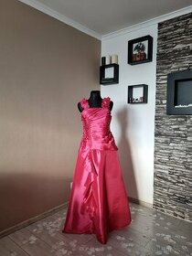 Elegantné spoločenské šaty ružové 42- 46 - 1