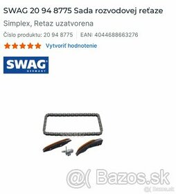 rozvodová reťaz SWAG BMW f10 525xd