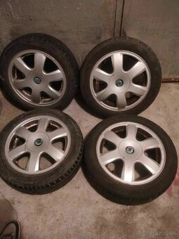 4ks alu disky orig. Škoda 5x100 r15 pneu 195/50 r15 - 1