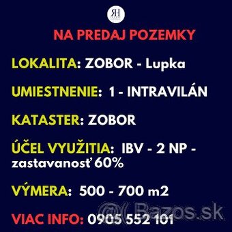 pozemky na predaj v k.ú. Zobor Lupka Nitra