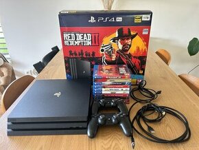 PS4 Pro 1TB + 2x joystick + 8x hra