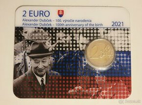 Alexander Dubček 2021 2€ BU Coincard