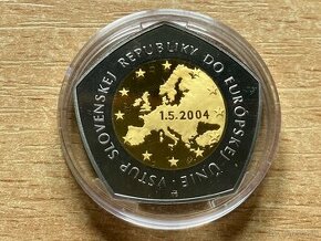 Zlatá zberateĺská minca 10000sk 2004 Vstup SR do EU proof