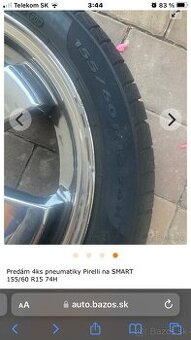 Letné pneumatiky Pirelli na Smart