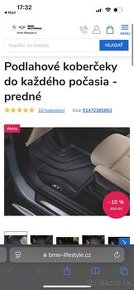 Podlahové zadné a predné koberčeky