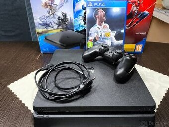 Playstation 4 SLIM, 500gb, 1x ovládač, hry