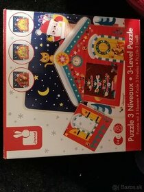 Drevené puzzle Janod, Vianoce, Mikuláš, Santa Claus - 1