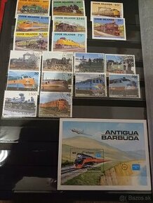 predám poštové známky - vlaky - mix štátov