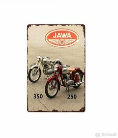 plechová cedule - Jawa 250 + 350 (dobová reklama) - 1