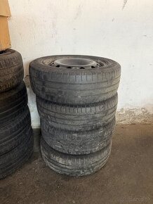 plechové disky 5x100, priemer 15”+pneu letné 195/55 R15