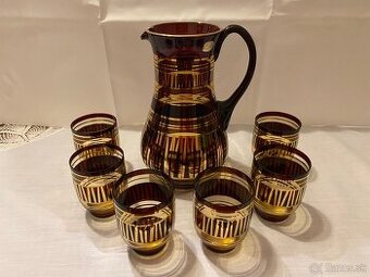 Sada sklenených pohárov a krčahu Bohemia Glass