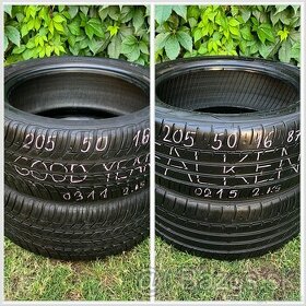 205/50 r16 letné jazdené pneumatiky 2 + 2 kusy