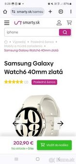 Samsung Galaxy Watch6 40mm zlatá