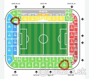 4 lístky zápas Slovan Bratislava vs Stuttgart