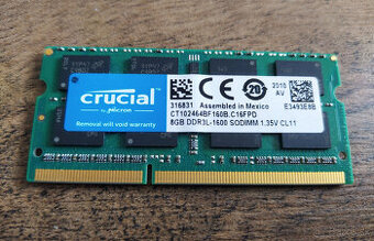 SODIMM DDR3L 8GB 1600MHz crucial