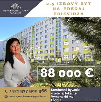 NA PREDAJ 2,5 IZBOVÝ BYT, PRIEVIDZA