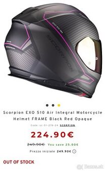 nova damska moto prilba SCORPION velkost 58 cm / M