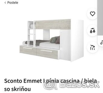 Úplne nová poschodová posteľ Sconto Emmet