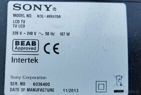 Predám diely z TV Sony KDL-46R470A - 1