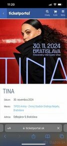 Lístky na koncert Tina