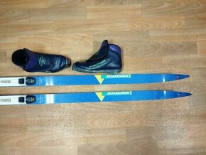 Predám det.bežk.set:ROSSIGNOL 160cm,šupiny,topánky.SNS.