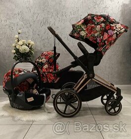 TROJKOMBINÁCIA NÁDHERNÝ CYBEX ROSEGOLD SPRING BLOSSOM PRIAM