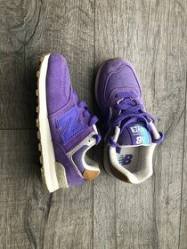 New Balance 574 Lether Purple - detske topanky