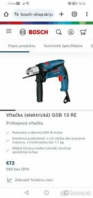 Elektrická vŕtačka BOSCH GSB 13 RE - 1