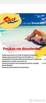 Cestovny poukaz CK Solvex s 50% zlavou