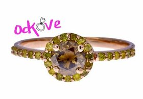 Zásnubný prsteň z ružového 14ct zlata s 1.11ct diamantami