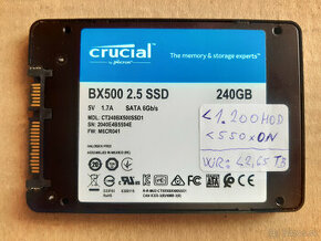 SSD 240GB CRUTIAL BX500 2,5" SATA3