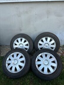 Plechové disky +Zimne pneu Barum 195/65 R15 5x108