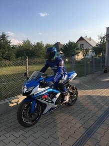 Kožená moto kombinéza modrá - 1