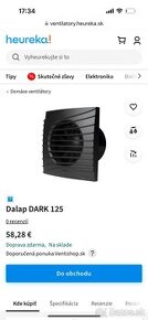 Ventilátor do kúpeľne/WC Dalap 125 čierny