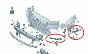 VW PASSAT B6 uchyty naraznika blatnika a svetla