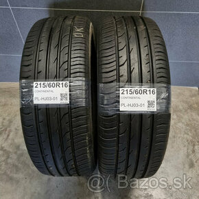 215/60 R16 CONTINENTAL pár letných pneumatík