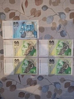 Slovenske bankovky, 20sk, 50sk, UNC