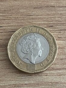 Elizabeth II. One pound 2017