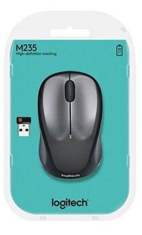 myš Logitech M235, bezdrôtová, optická, čierno-sivá