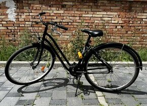 čierny dámsky mestský bicykel Elops