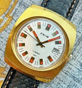 Československé Retro Vintage hodinky PRIM Oranž zo 70. rokov