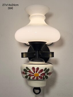 Maľované retro lustre a Nastena lampa