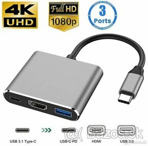 Multiportový HUB adapter / 4K HDMI / 1 xUSB 3.0 / 1x USB-C