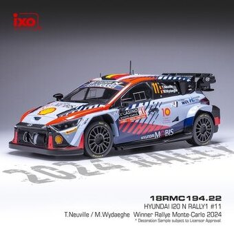 Modely Hyundai i20 Rally1 1:18 IXO - 1