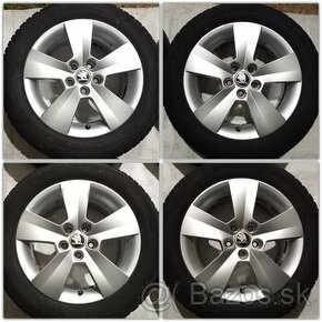 5x100 5 Lúčové Orig. Škoda Matone + Pneu 185 60 R15 Zimné