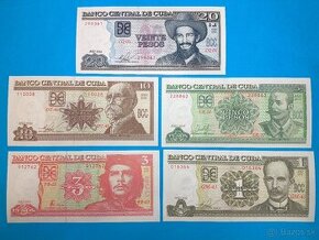 UNC Bankovky KUBA - 1-20 Pesos 2005-2019