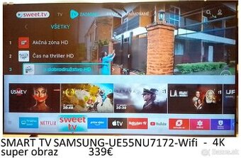 predám Smart televízor Samsung UE55NU7172-139cm,Wifi