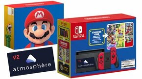 Nintendo Switch V2 Mario Choose One Bundle AMS HEKATE