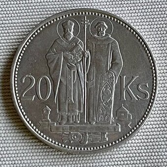 20 korún Slovenská Republika Sv. Cyril a Metod 1941- Ag - 1