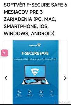 El. licencia na F secure Safe na 6 mesiacov pre3 zariadenia